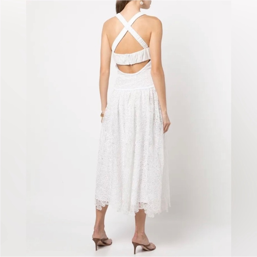 JONATHAN SIMKHAI Gabriela Ivory Lace Midi Dress - Picture 3 of 12